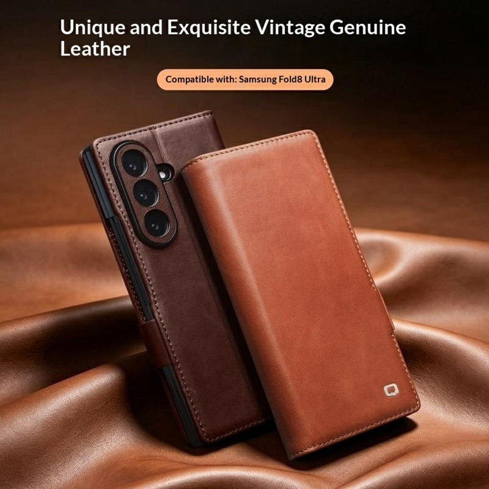 Galaxy Z Fold 8 Ultra Leather Sleeve Case with Landscape Stand