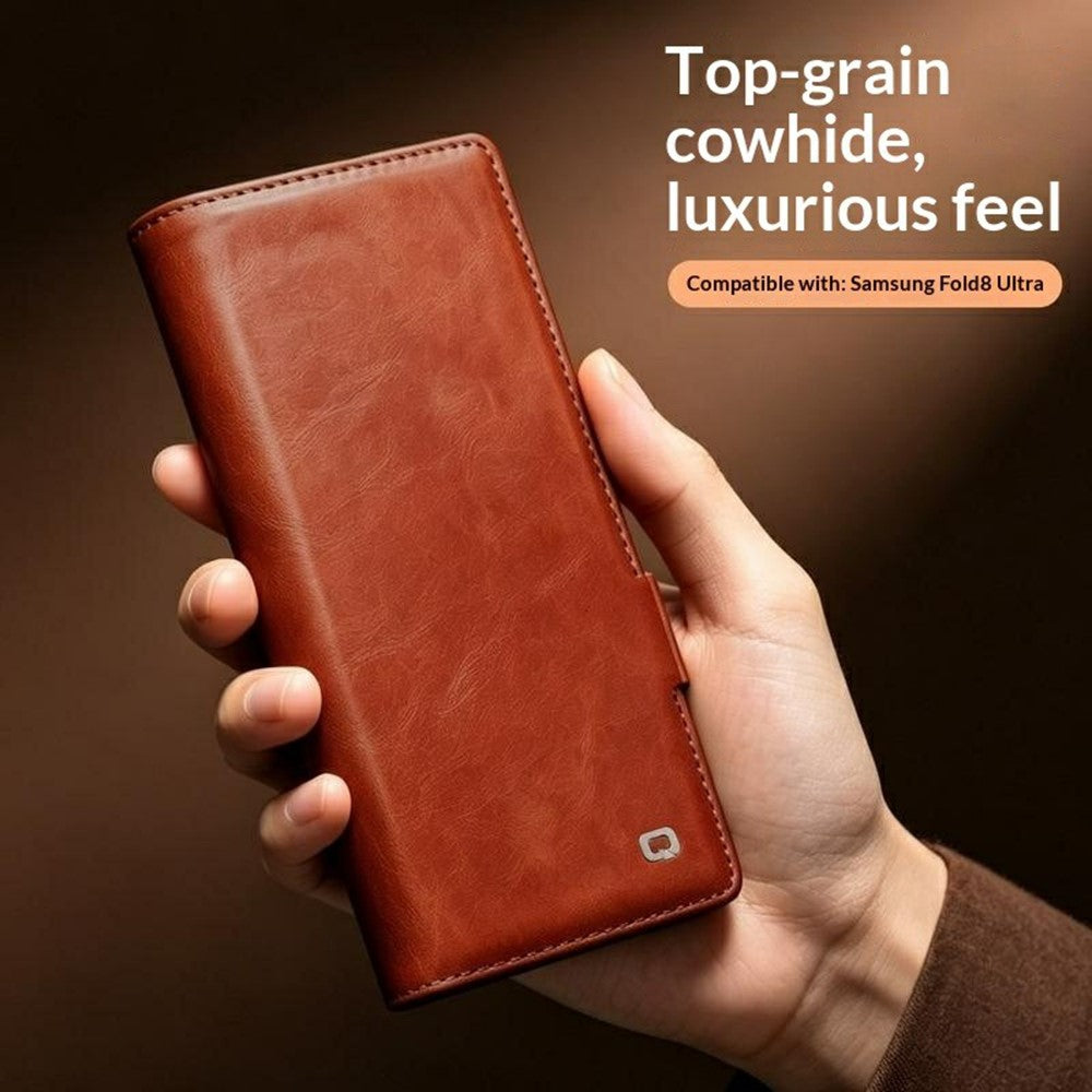 Galaxy Z Fold 8 Ultra Leather Sleeve Case with Landscape Stand