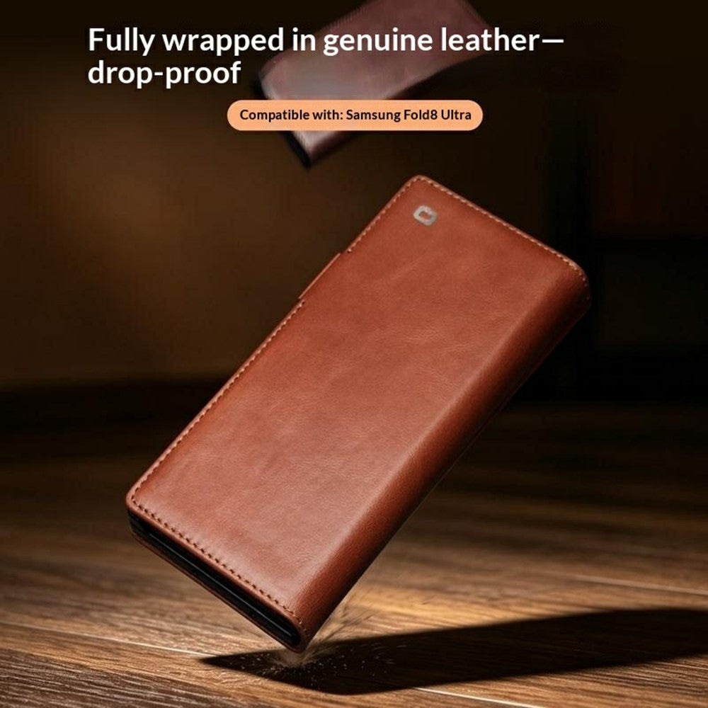 Galaxy Z Fold 8 Ultra Leather Sleeve Case with Landscape Stand