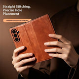 Galaxy Z Fold 8 Ultra Leather Sleeve Case with Landscape Stand