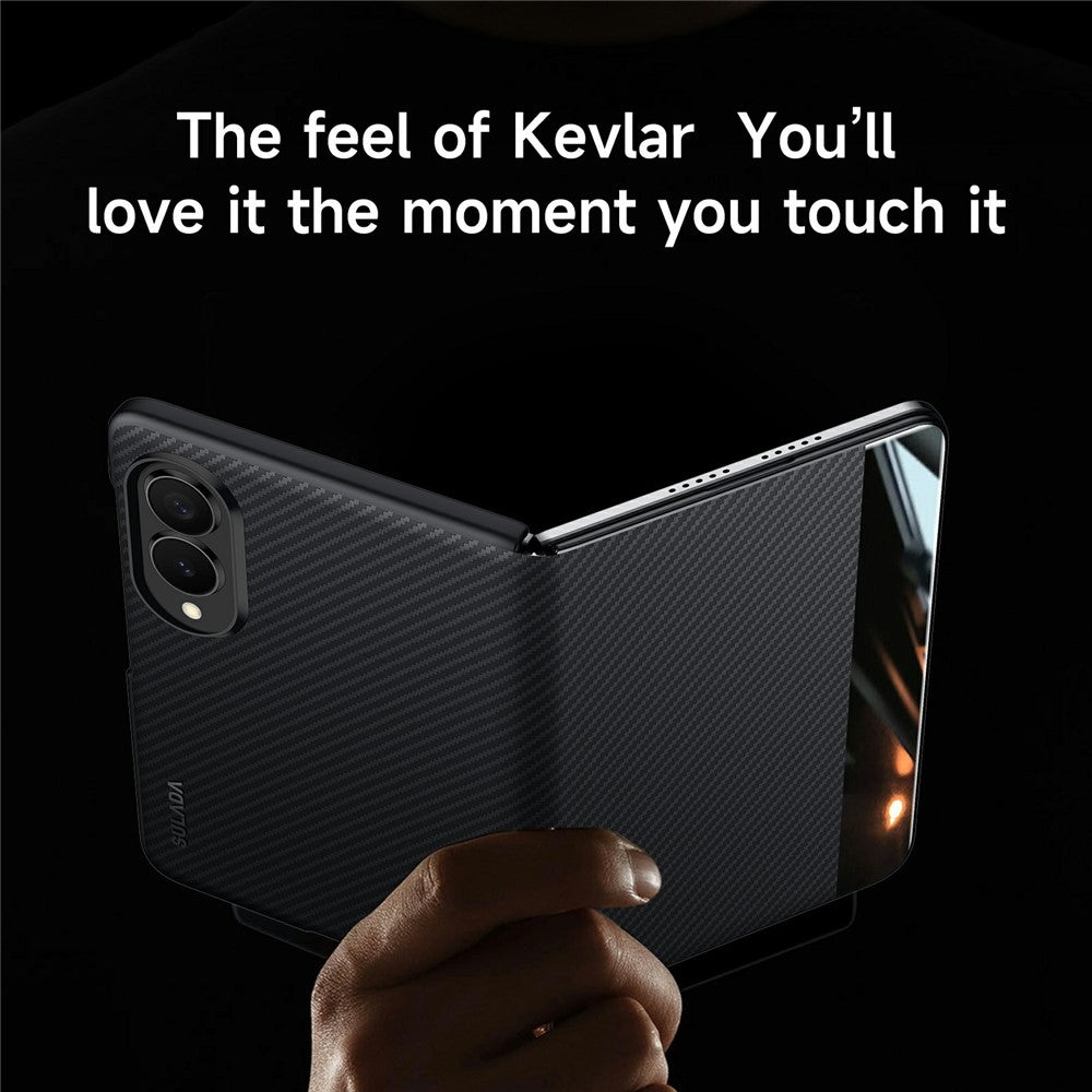 Magnetic Carbon Fiber Leather Case