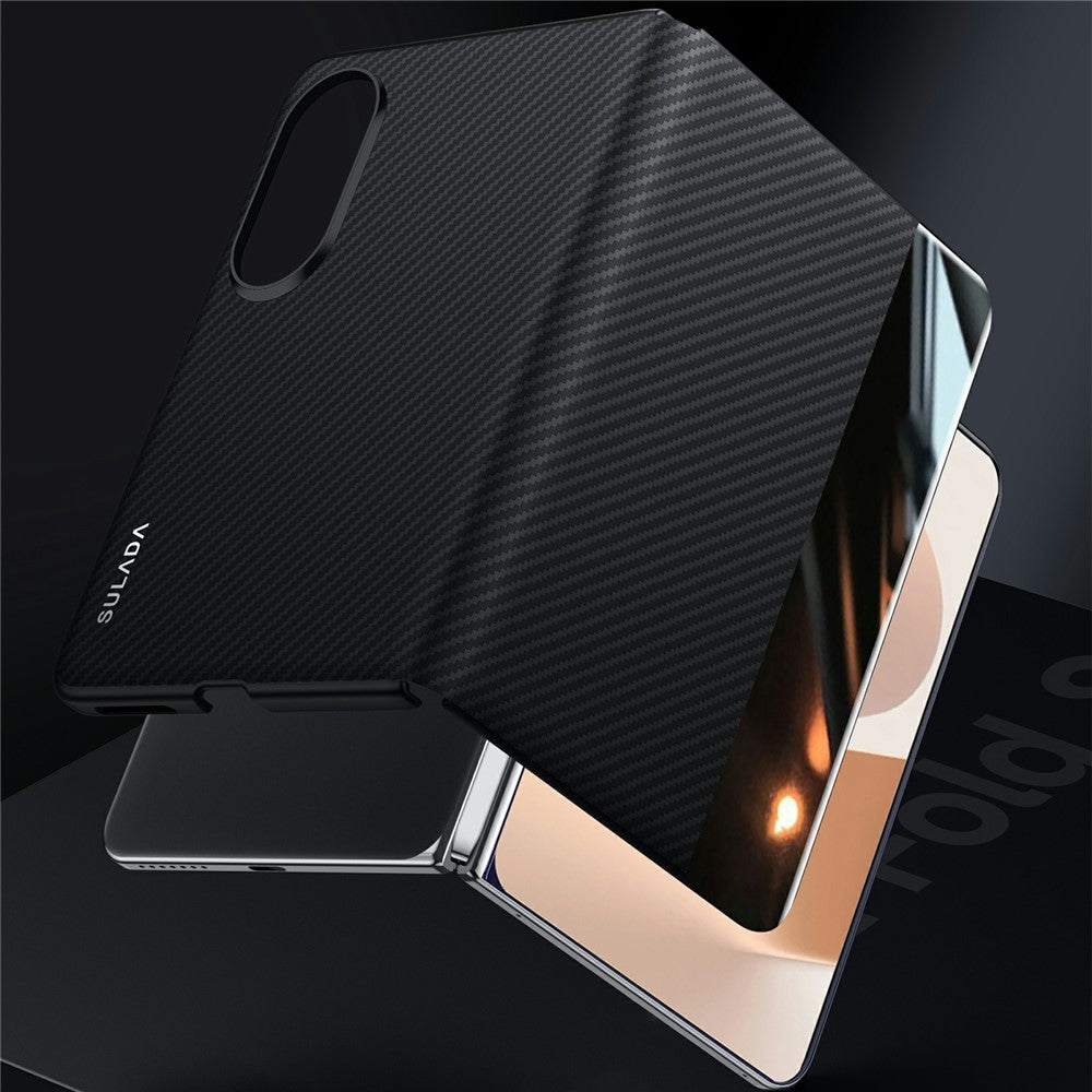 Magnetic Carbon Fiber Leather Case