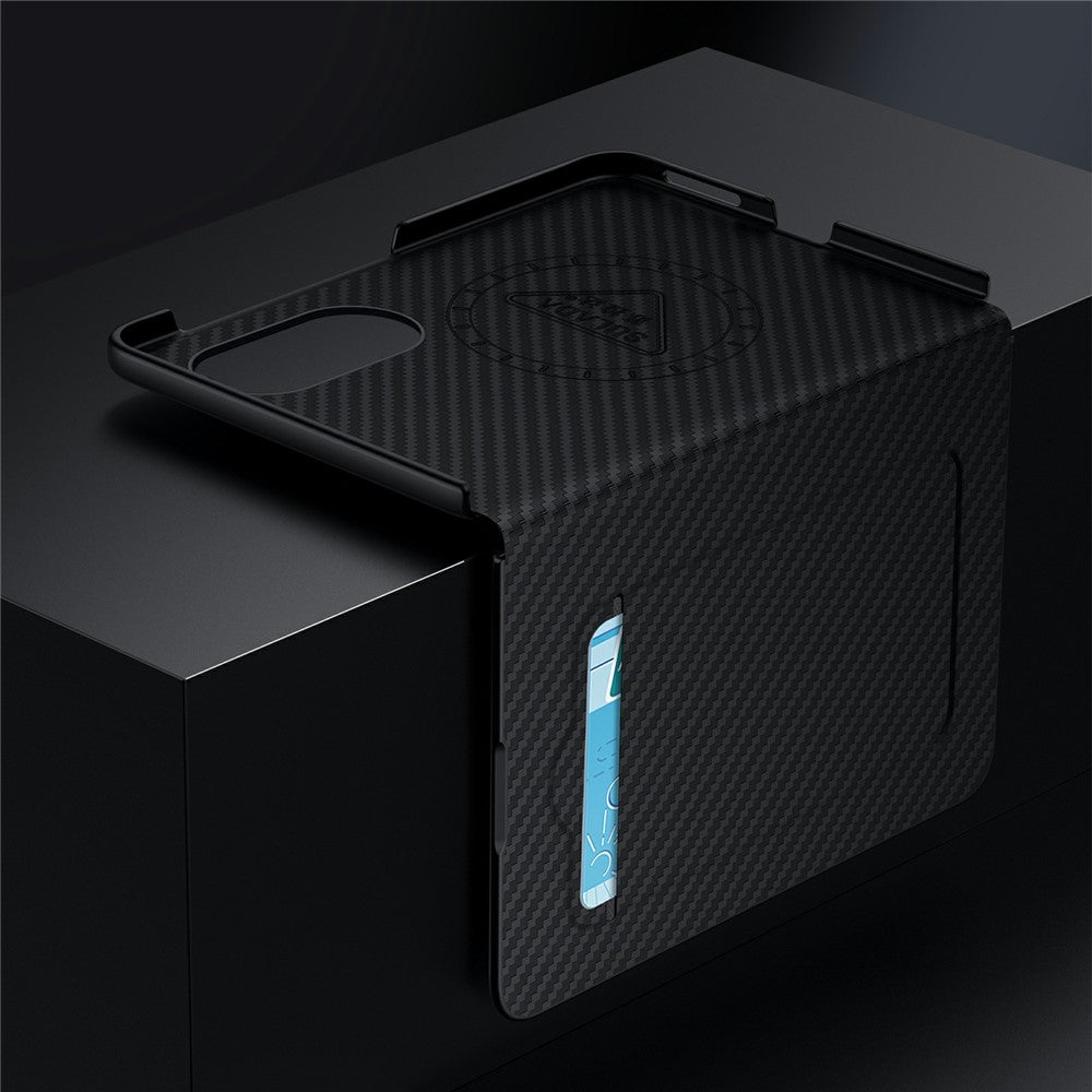 Magnetic Carbon Fiber Leather Case