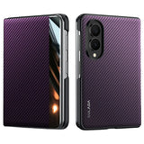 Magnetic Carbon Fiber Leather Case