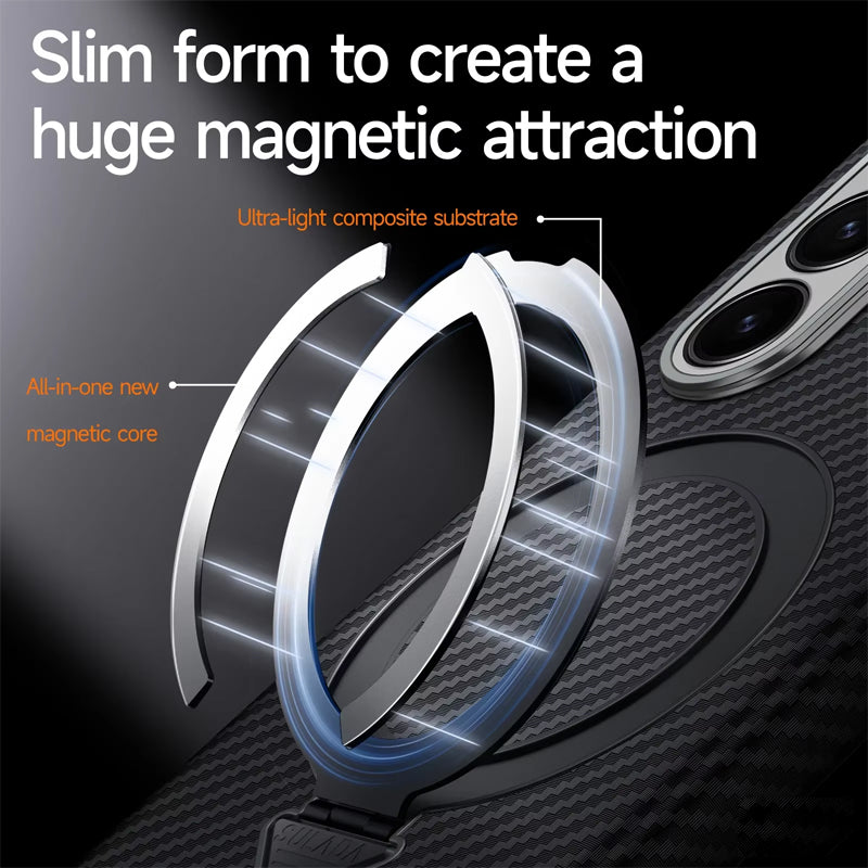 Kevlar Texture Magnetic Stand Case with Holder