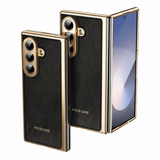 Galaxy Z Fold 5 Slim Electroplated Leather Protective Case