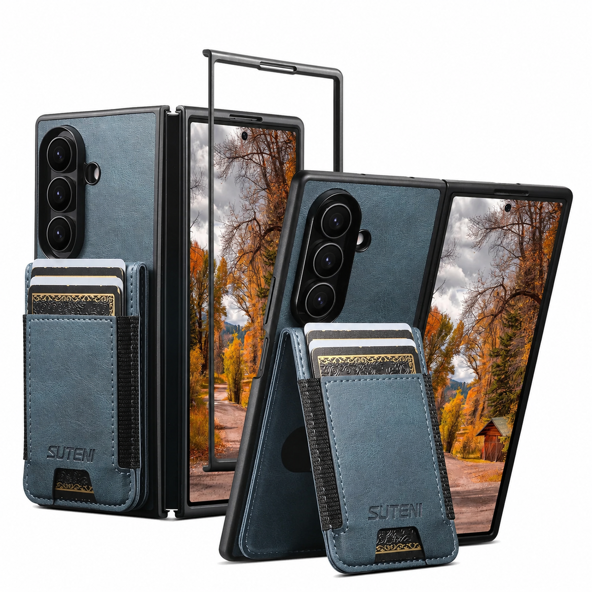 Galaxy Z Fold 8 Ultra Detachable Leather Wallet Stand Case