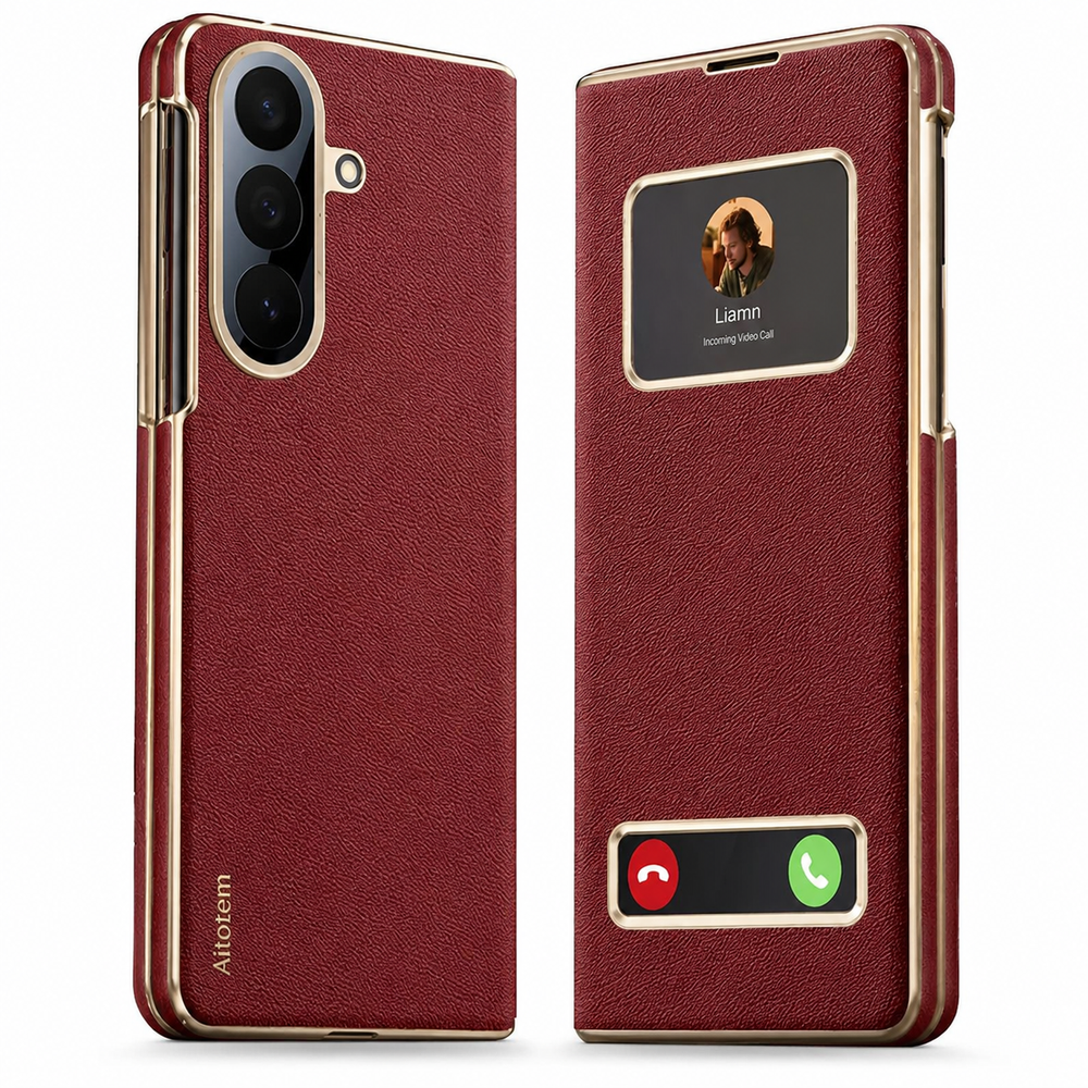 Premium Flip Case with View Windows & Magnetic