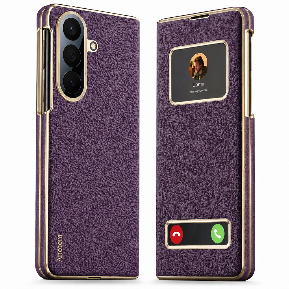 Premium Flip Case with View Windows & Magnetic