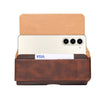 Splicing Cowhide Texture Waist Hanging Fold Case