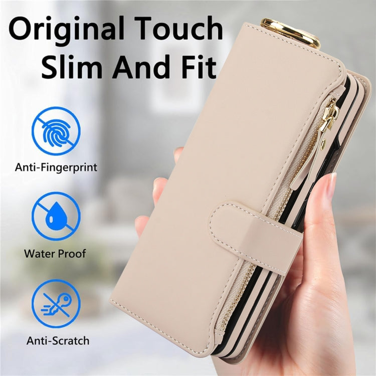 White Crossbody Ring Wallet Leather Case