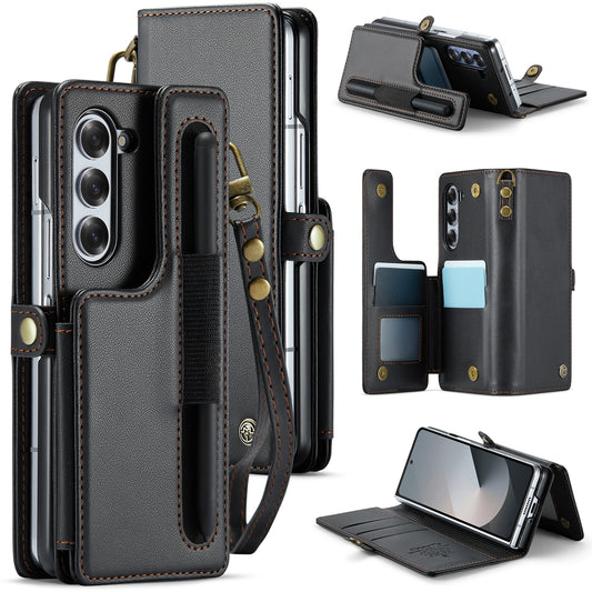 Secure Leather Case with Lanyard & Pen Holder