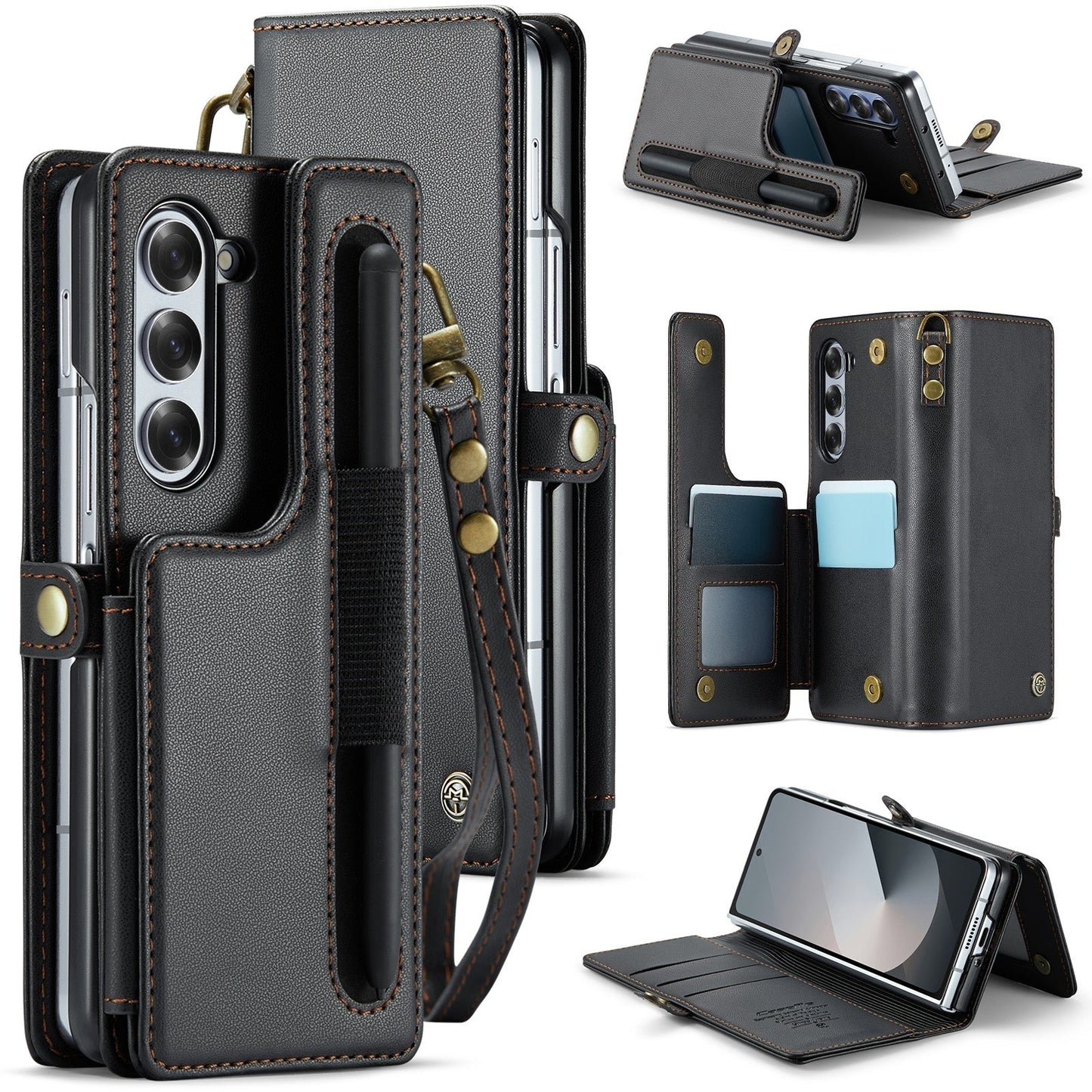 Secure Leather Case with Lanyard & Pen Holder