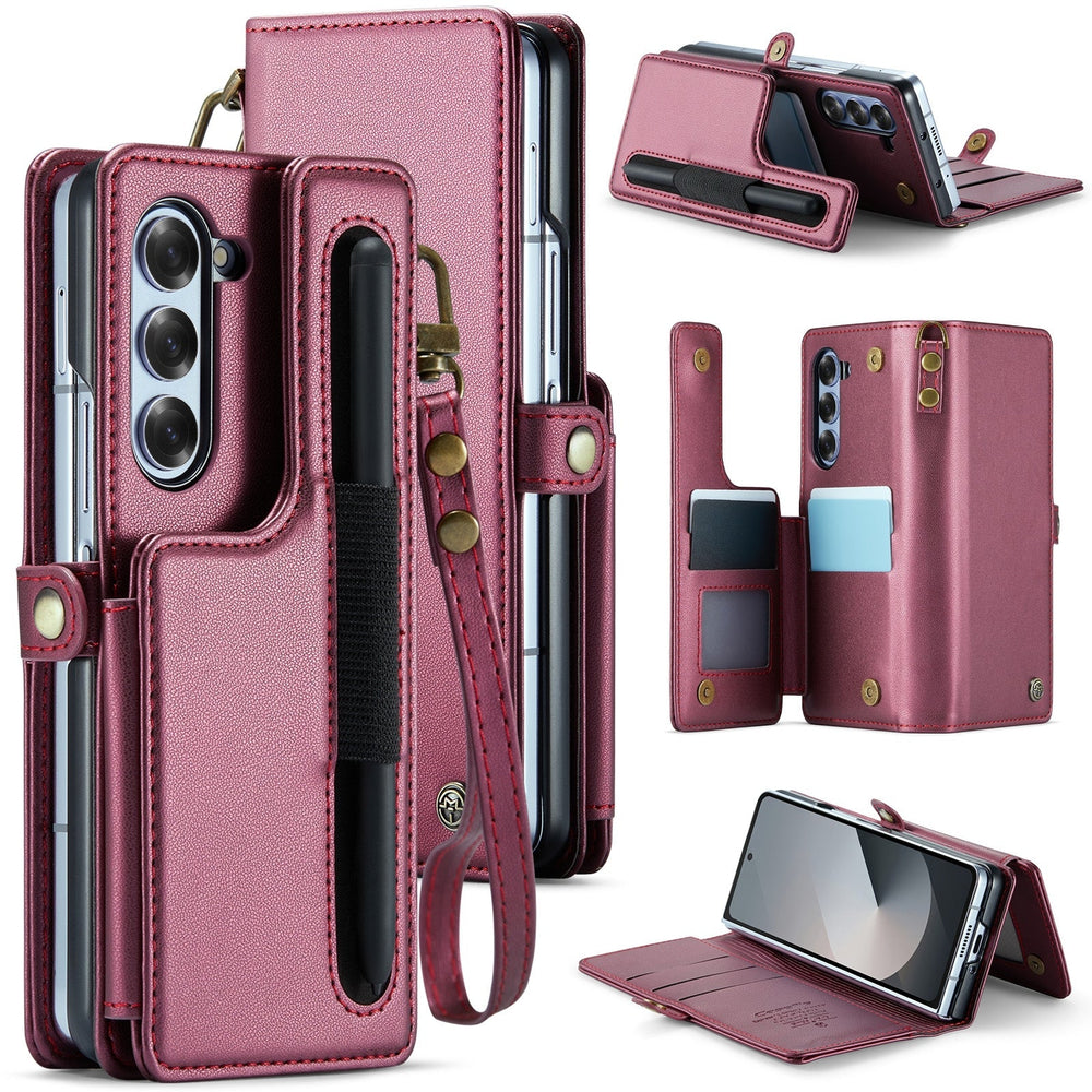 Secure Leather Case with Lanyard & Pen Holder
