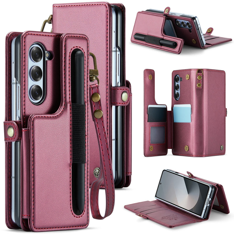 Secure Leather Case with Lanyard & Pen Holder