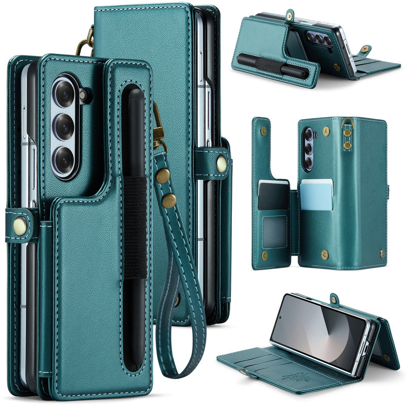 Secure Leather Case with Lanyard & Pen Holder