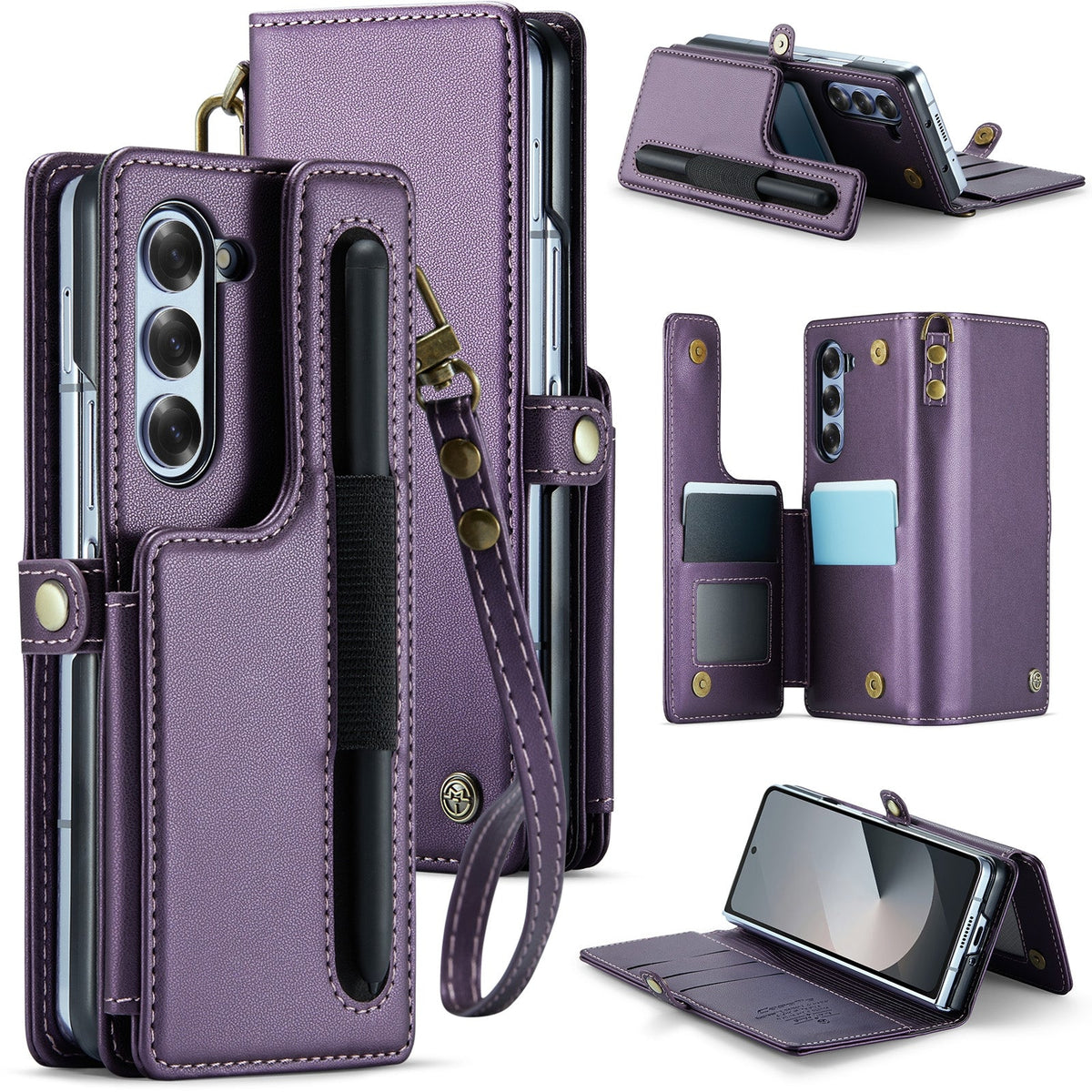 Galaxy Z Fold 6 Vintage Leather Wallet Case with Exterior S Pen Slot image 5.jpg