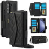 Rhombic Texture Case with Card Holder & Lanyard