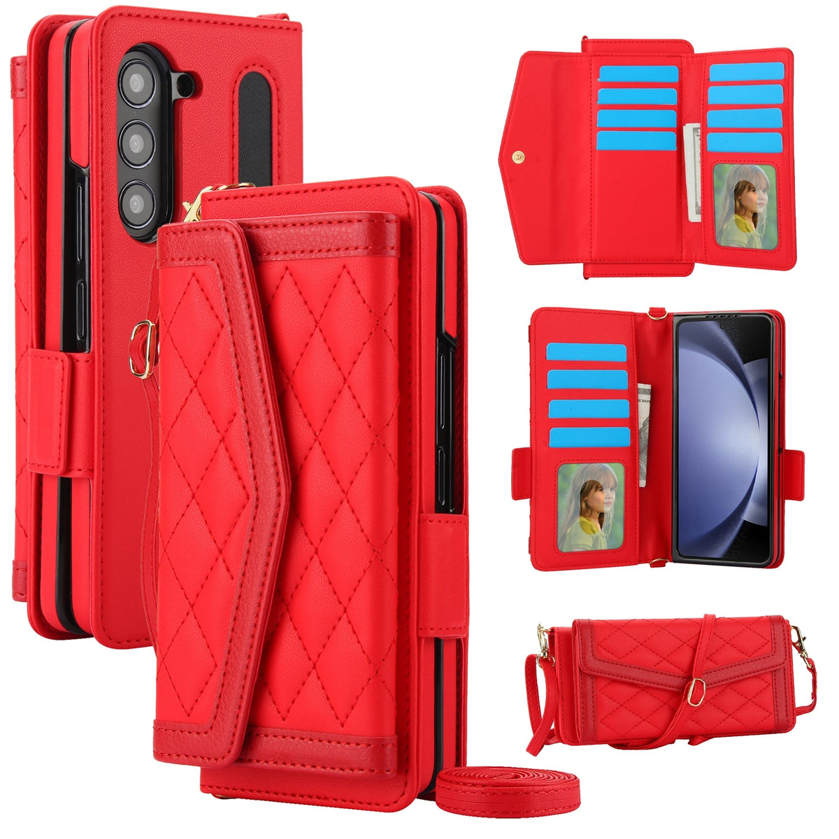 Galaxy Z Fold 5 Leather Wallet Cover with RFID & Crossbody Strap image 8.jpg