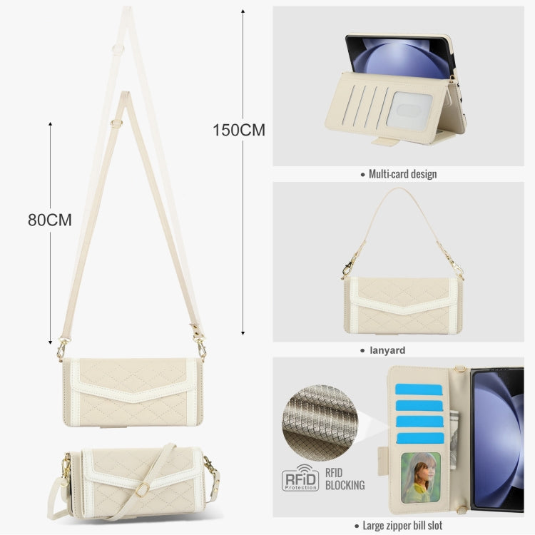 Galaxy Z Fold 5 Leather Wallet Cover with RFID & Crossbody Strap