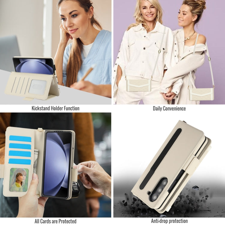 Galaxy Z Fold 5 Leather Wallet Cover with RFID & Crossbody Strap image 9.jpg