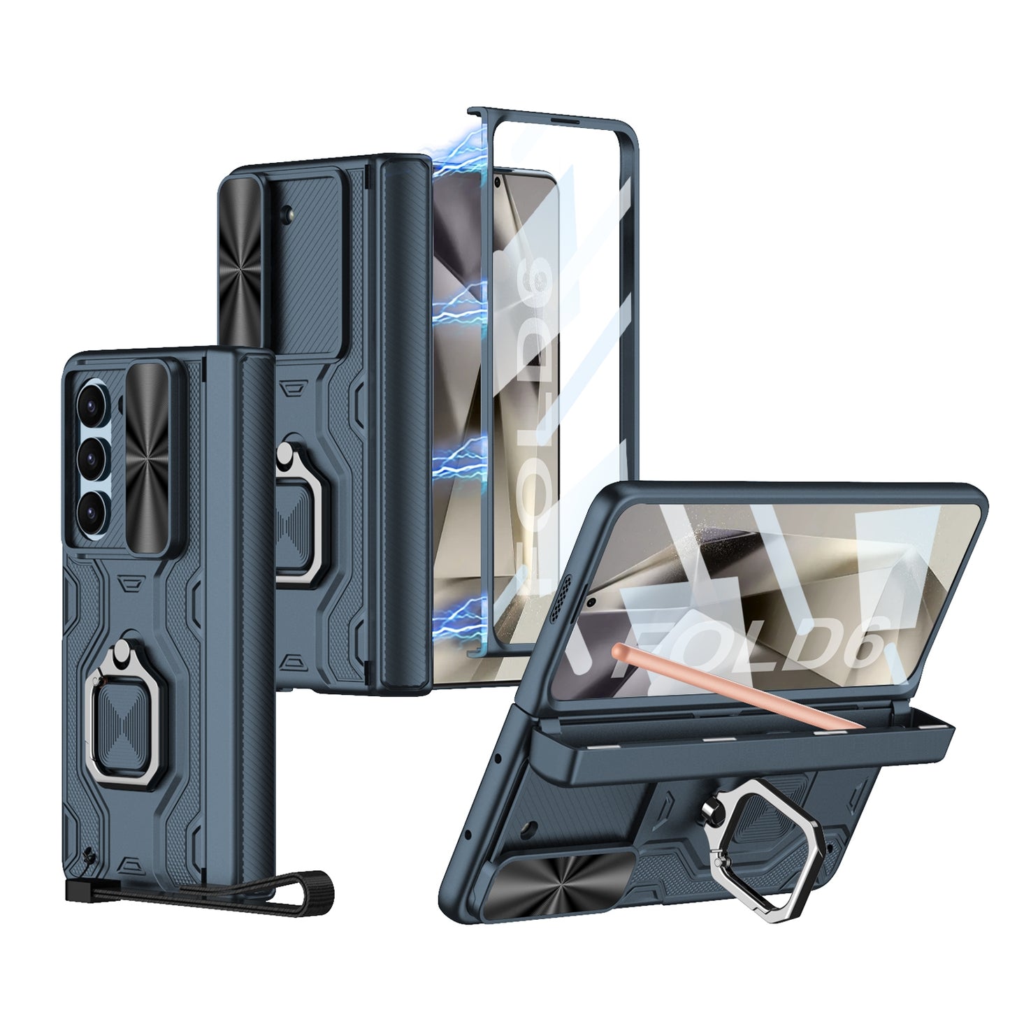 Alloy Shell Folding Case with Pen Holder