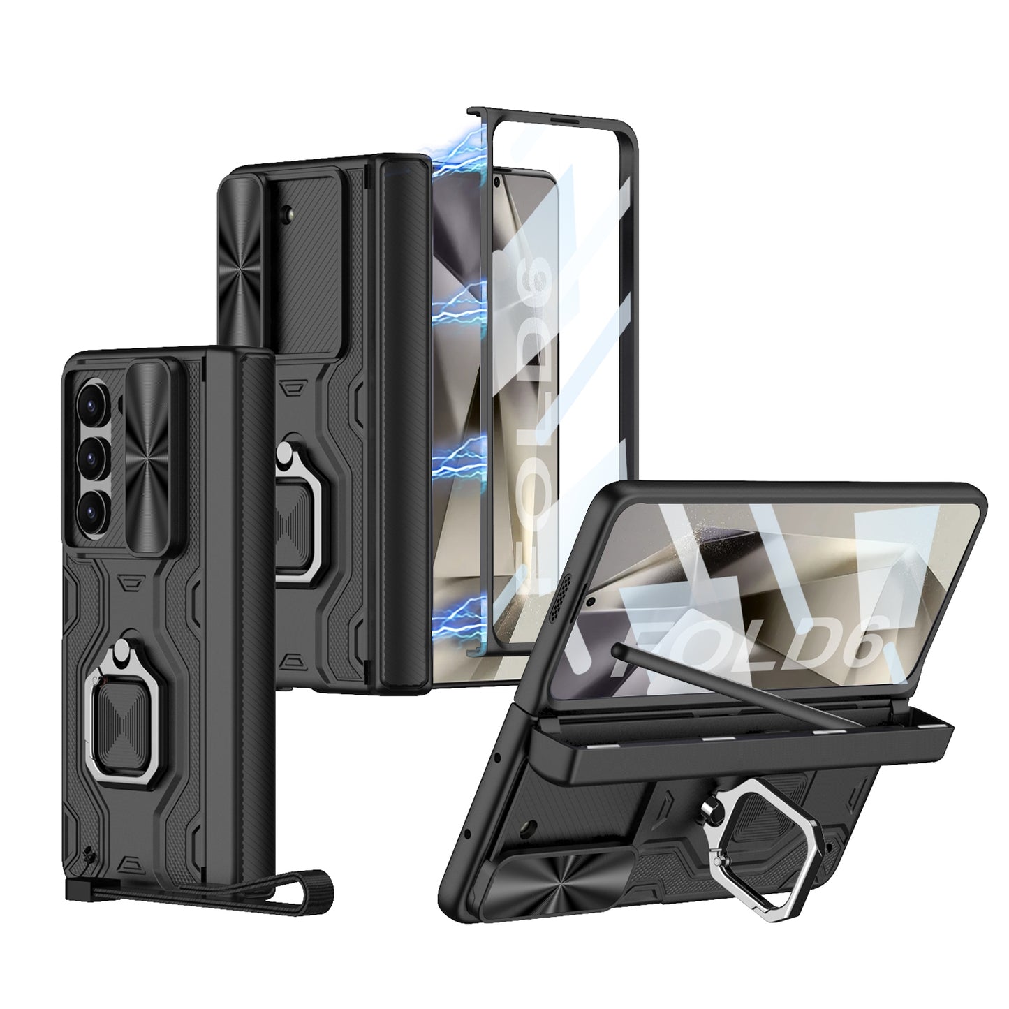 Alloy Shell Folding Case with Pen Holder