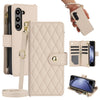 Rhombic Zipper Wallet Leather Case