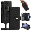 Rhombic Zipper Wallet Leather Case