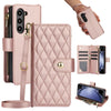 Rhombic Zipper Wallet Leather Case