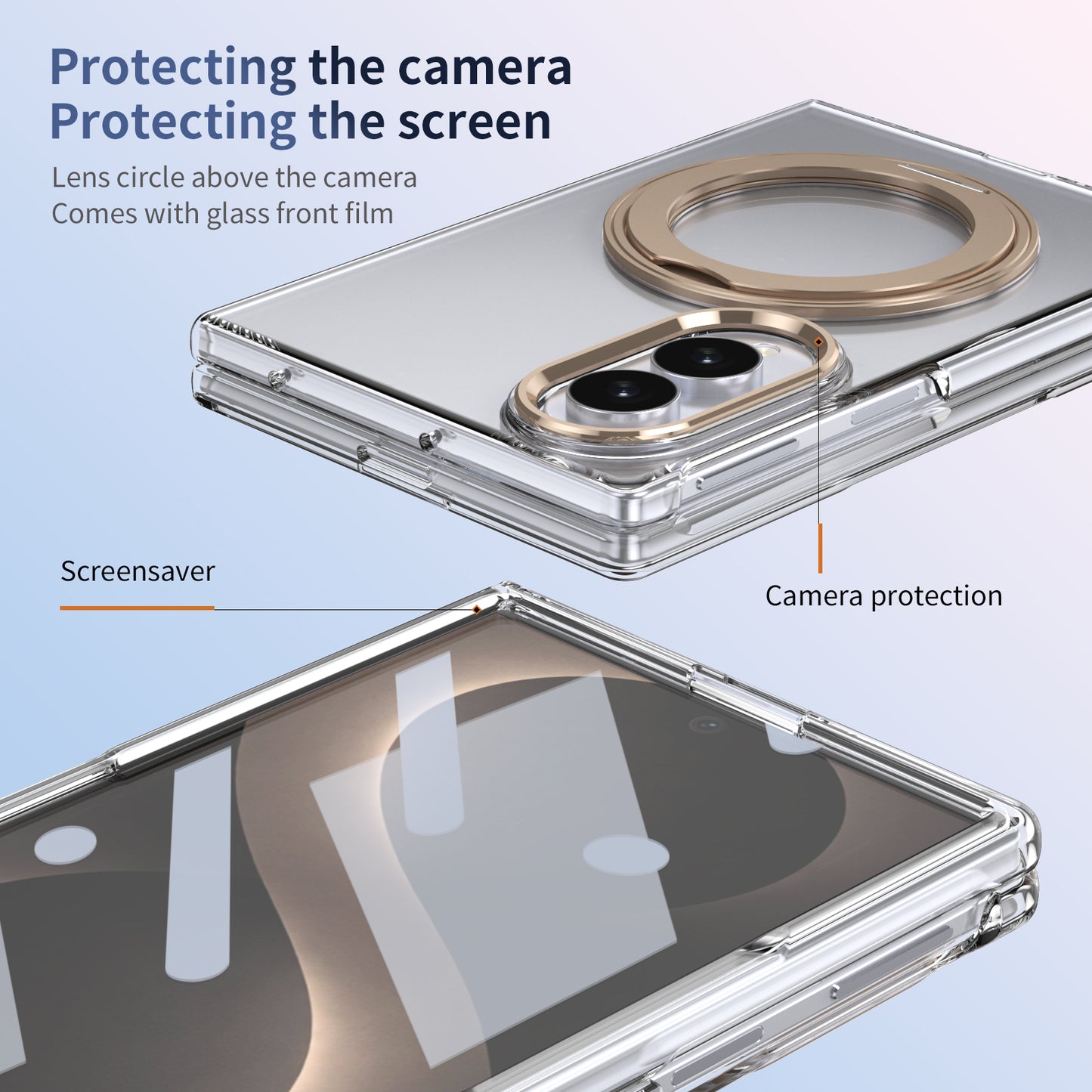 360° Magnetic Clear Ring Holder Case