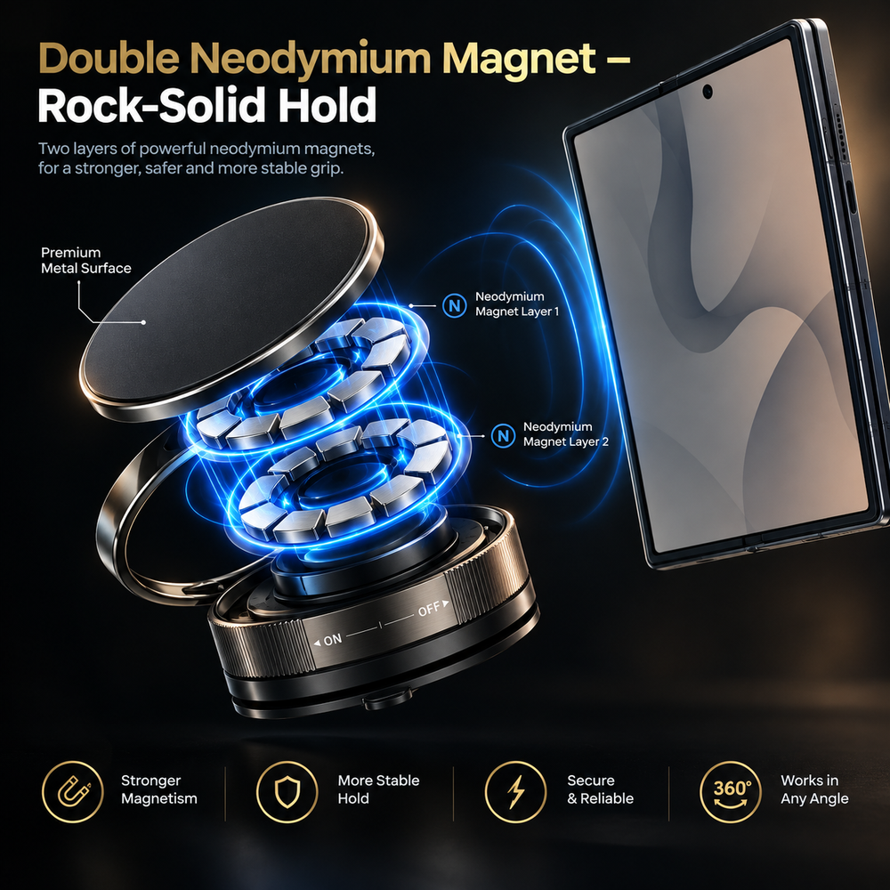Magnetic Car Phone Holder with 360° Rotation