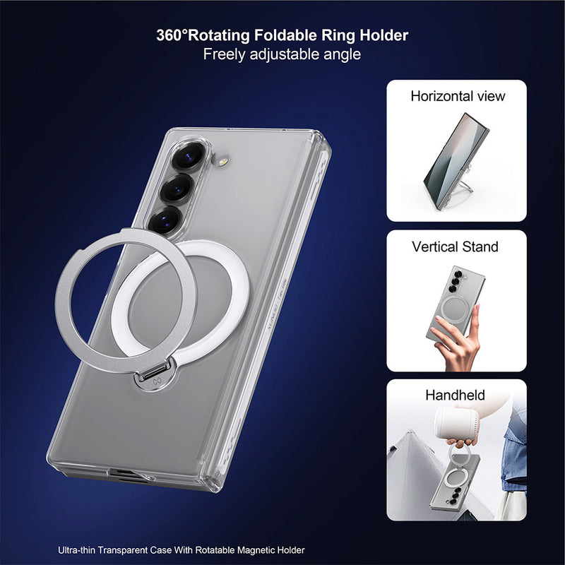 Clear Magnetic Case with 360° Ring Holder