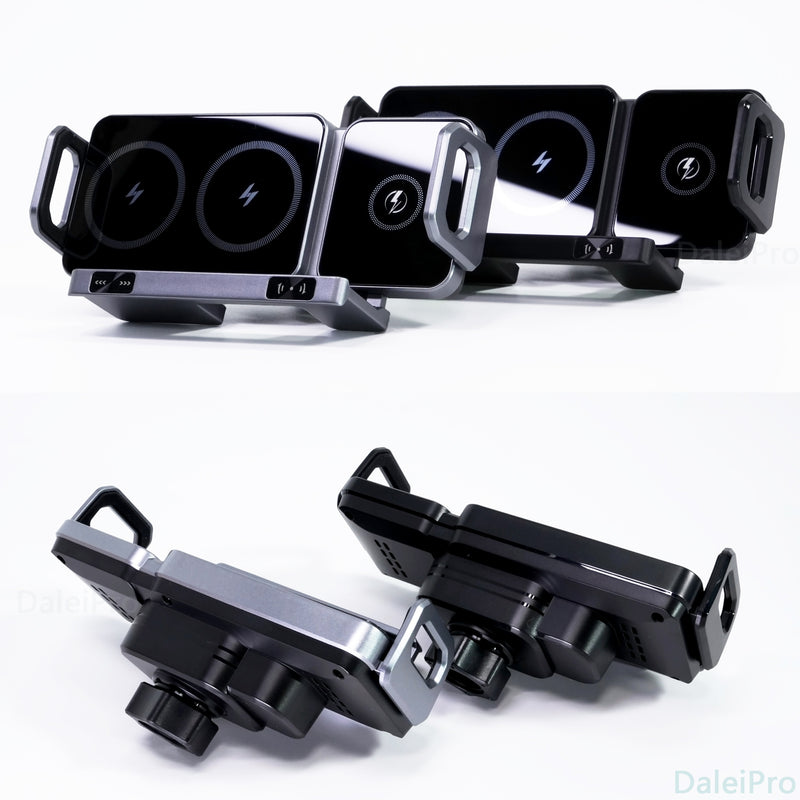 Dual Coil Foldable Car Wireless Charger Mount