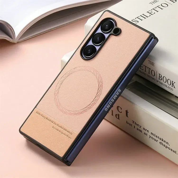 Magnetic Leather Case with Wireless Charging