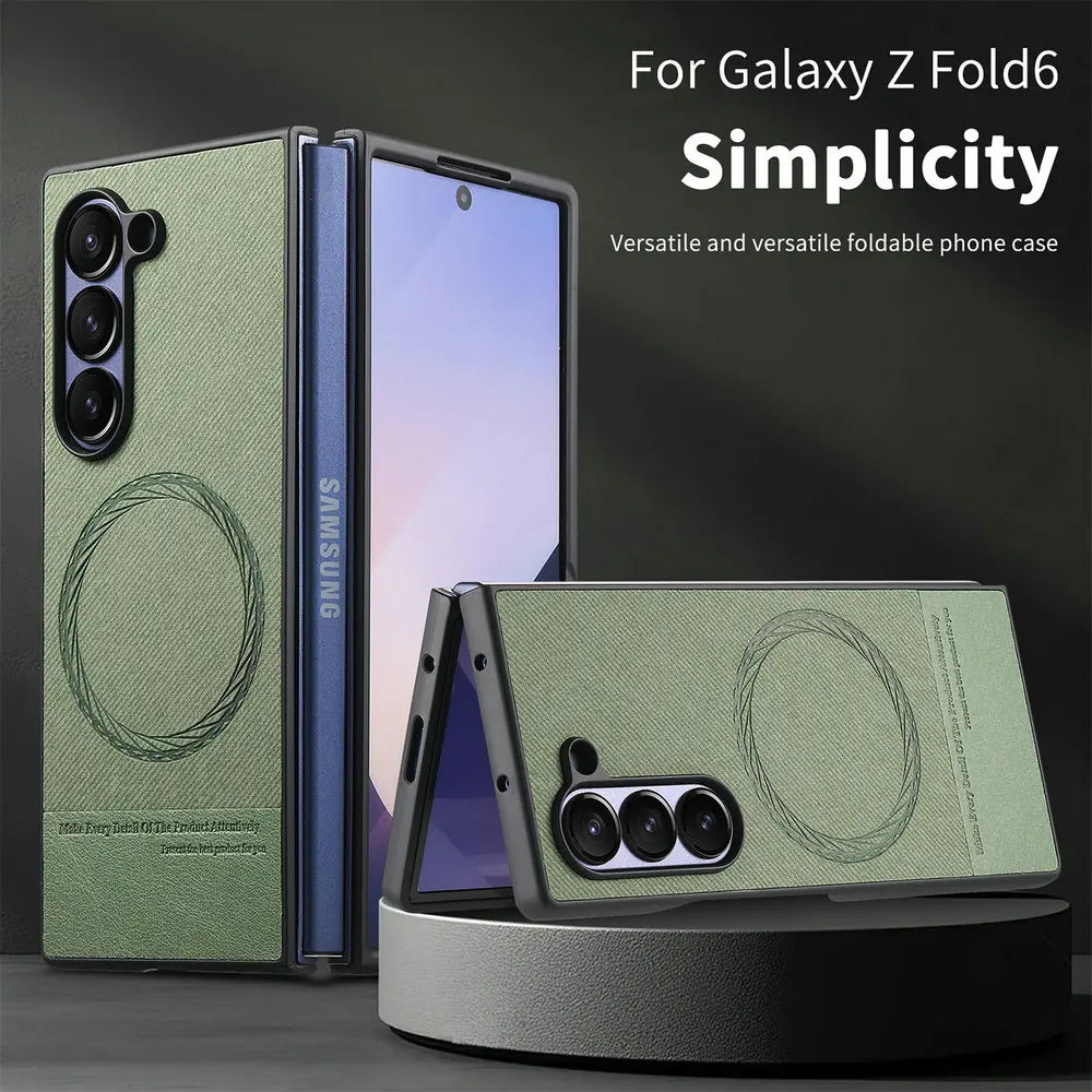 Galaxy Z Fold 7 Slim Leather MagSafe Protective Case image 6.webp