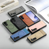 Galaxy Z Fold 7 Slim Leather MagSafe Protective Case image 4.webp