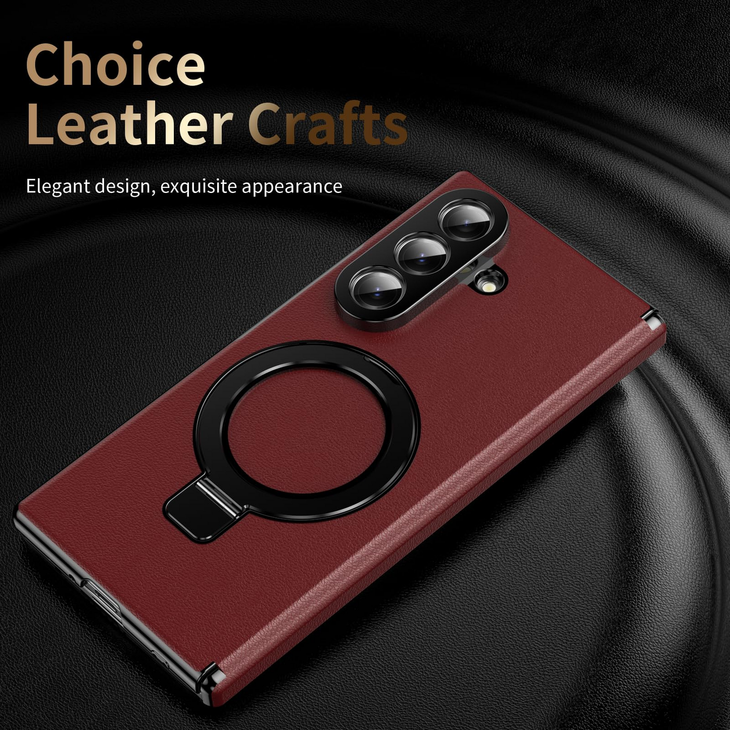 Fold Case with Metal Ring Stand & Hinge Guard