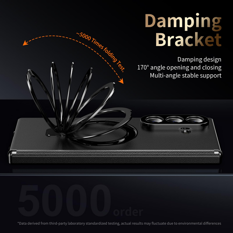 Fold Case with Metal Ring Stand & Hinge Guard