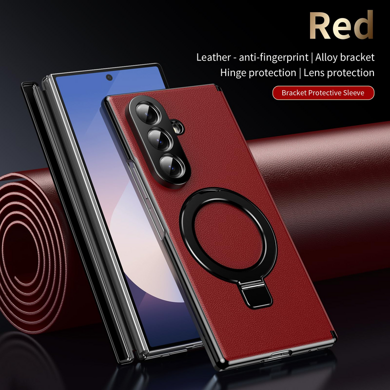 Fold Case with Metal Ring Stand & Hinge Guard