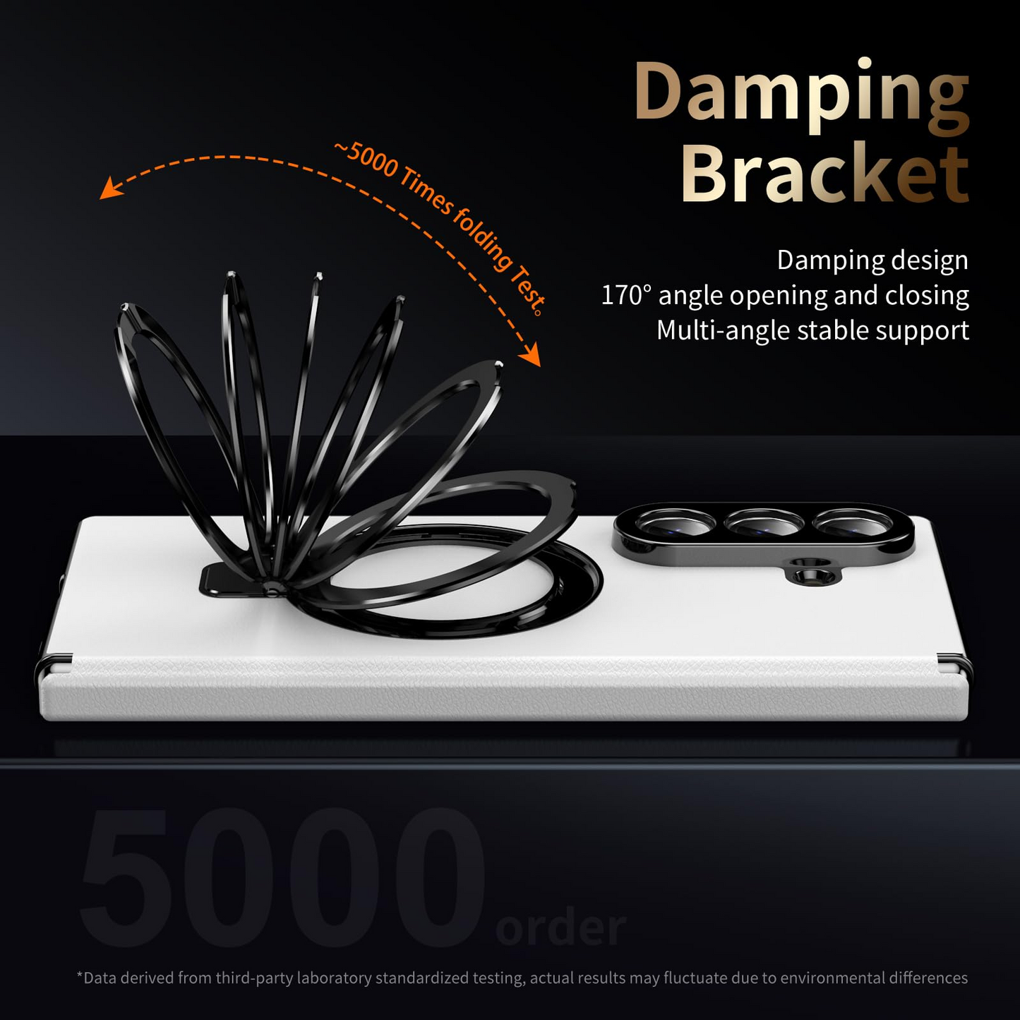 Fold Case with Metal Ring Stand & Hinge Guard