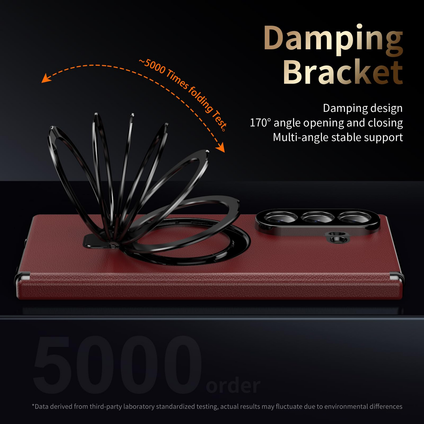 Fold Case with Metal Ring Stand & Hinge Guard