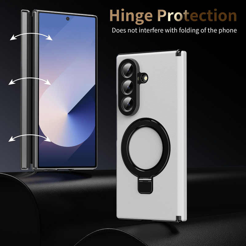 Fold Case with Metal Ring Stand & Hinge Guard