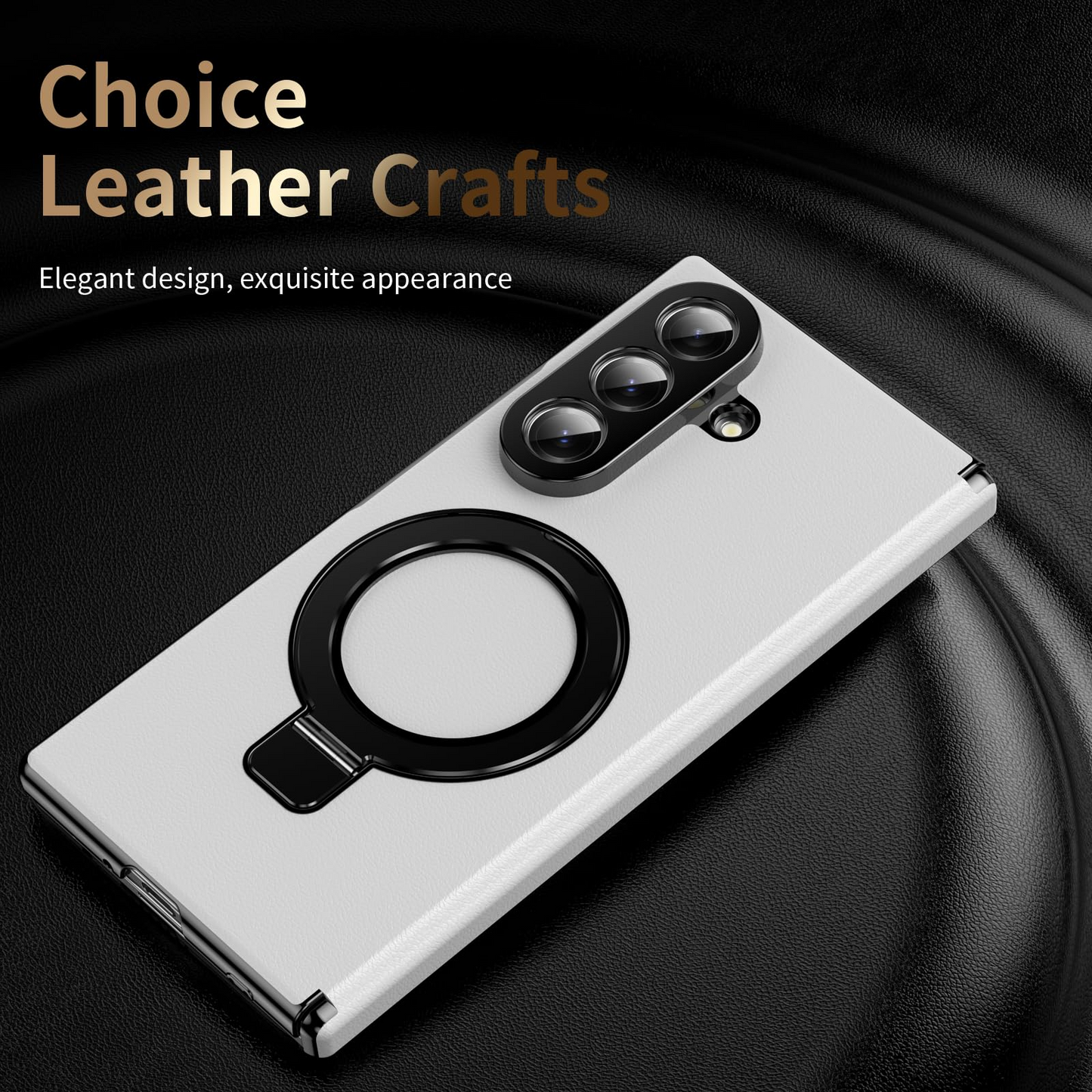 Fold Case with Metal Ring Stand & Hinge Guard