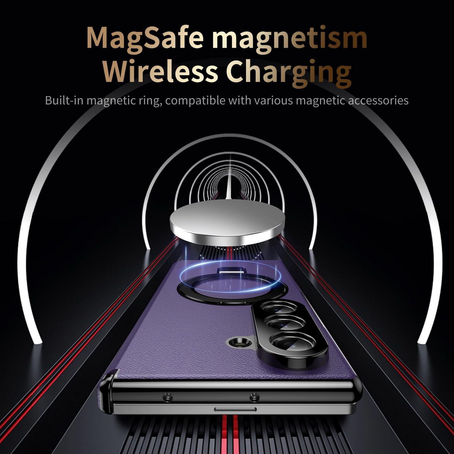 Fold Case with Metal Ring Stand & Hinge Guard