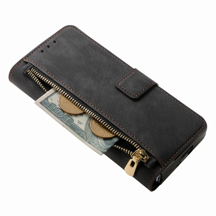 Retro MagSafe Magnetic Zipper Wallet Leather Case