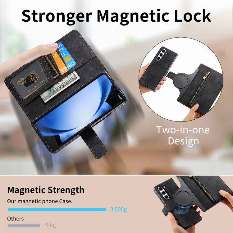 Retro MagSafe Magnetic Zipper Wallet Leather Case