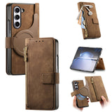 Retro MagSafe Magnetic Zipper Wallet Leather Case