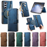Retro MagSafe Magnetic Zipper Wallet Leather Case