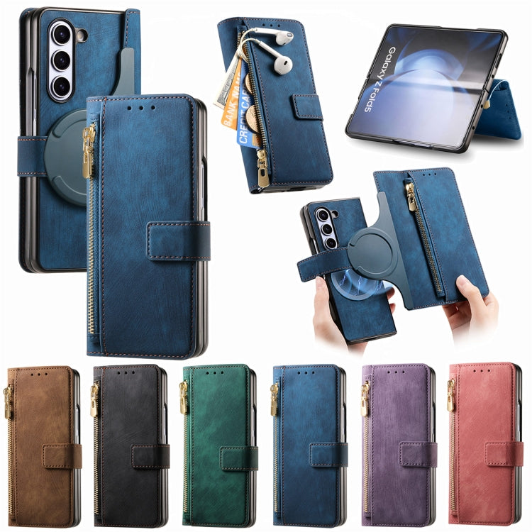 Retro MagSafe Magnetic Zipper Wallet Leather Case